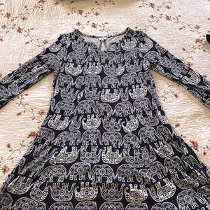 Crown & Ivy Elephant print dress long sleeve xs